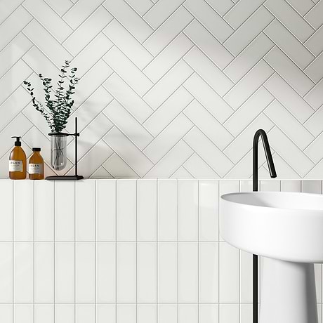 Park Hill White 4x12 Polished Porcelain Tile