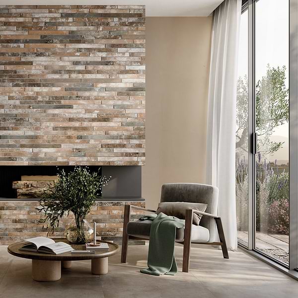 English Brick Industrial Red Mix 2x18 Matte Porcelain Tile