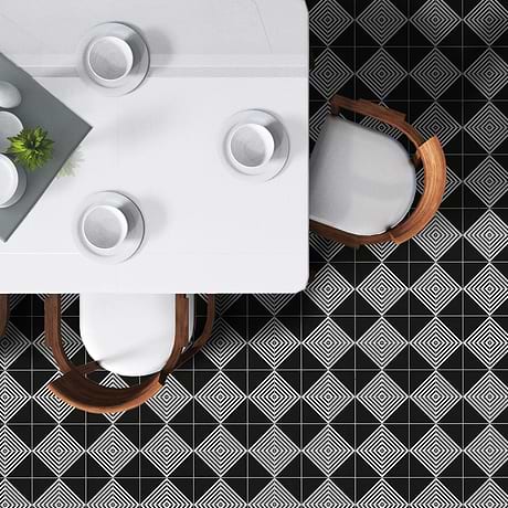 B2W Stripe Negative 8x8 Matte Porcelain Tile