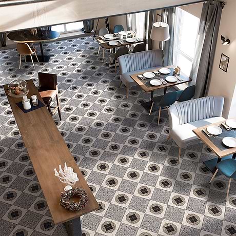Chips Deco Azur Multicolor 8x8 Terrazzo Look Matte Porcelain Tile