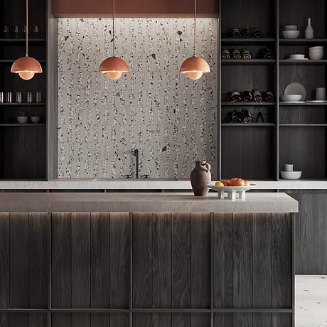 Kobe Fin Smoke Gray 2x8 Terrazzo Look Matte Porcelain Mosaic Tile