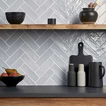 Montauk Sky Blue 2x8 Mixed Finish Ceramic Subway Tile