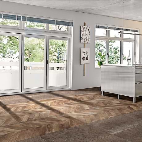 Sculpt Chevron Tobacco Brown 24x48 Natural Porcelain Tile