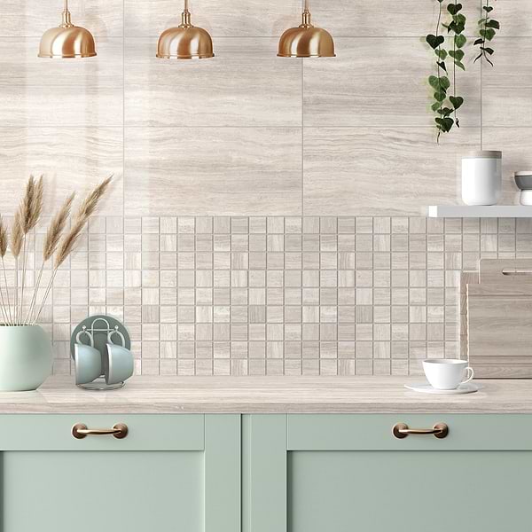 Nashville Beige 2x2 Travertine Look Matte Porcelain Mosaic Tile