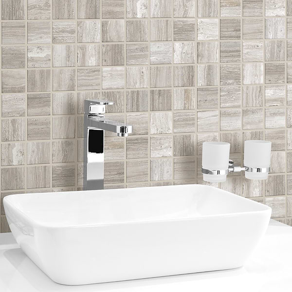 Nashville Gray 2x2 Travertine Look Matte Porcelain Mosaic Tile