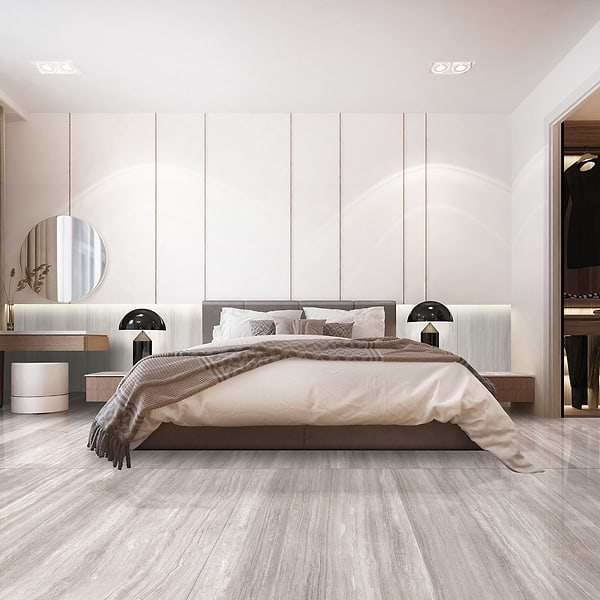 Nashville Taupe Beige 24x48 Travertine Look Polished Porcelain Tile