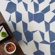 HexArt Pop Azul 8" Hexagon Matte Porcelain Tile