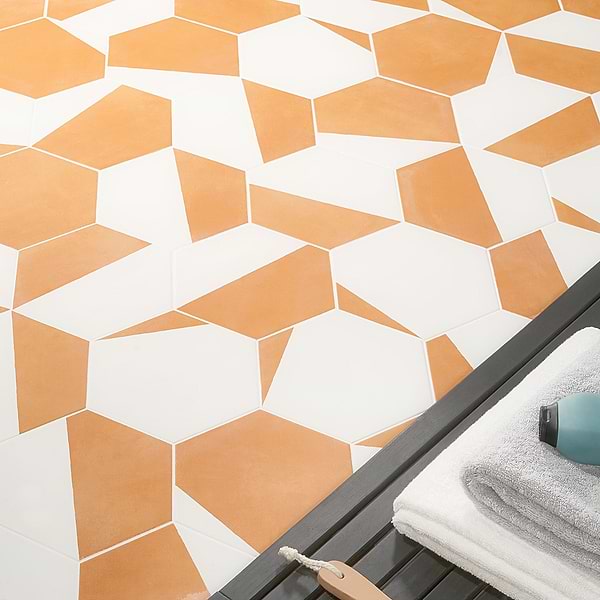 HexArt Pop Orange 8" Hexagon Matte Porcelain Tile