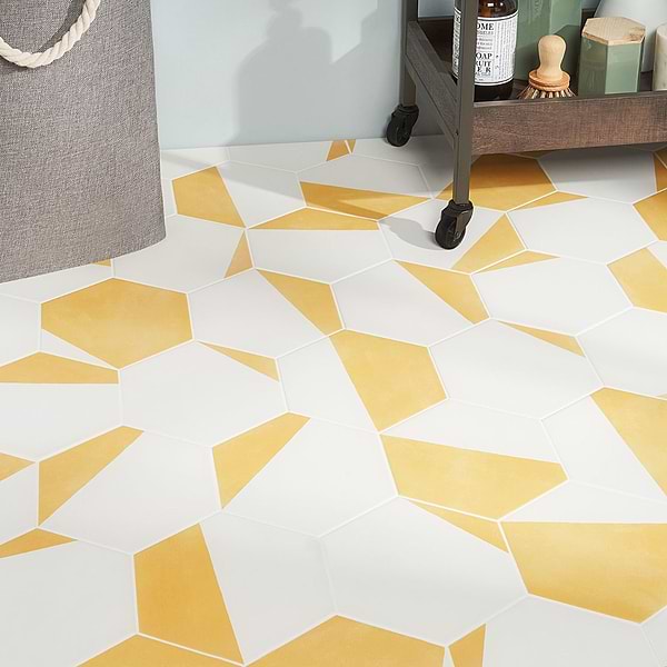 HexArt Pop Yellow 8" Hexagon Matte Porcelain Tile