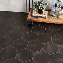HexArt Nero 8" Hexagon Porcelain Matte Tile