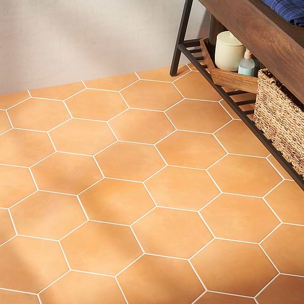 HexArt Orange 8" Hexagon Matte Porcelain Tile