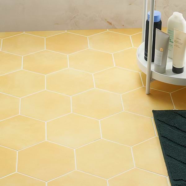 HexArt Yellow 8" Hexagon Matte Porcelain Tile