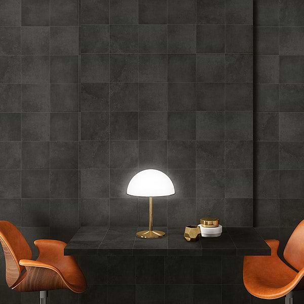 Art Geo by Elizabeth Sutton Charcoal Black 8x8 Matte Porcelain Tile