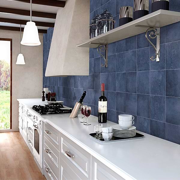 Art Geo by Elizabeth Sutton Blue 8x8 Matte Porcelain Tile