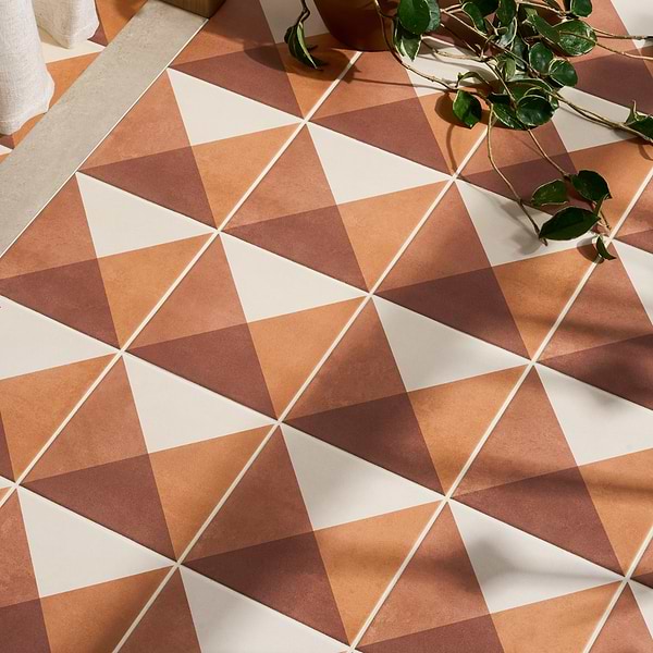 Art Geo by Elizabeth Sutton Deco Terracotta 8x8 Matte Porcelain Tile