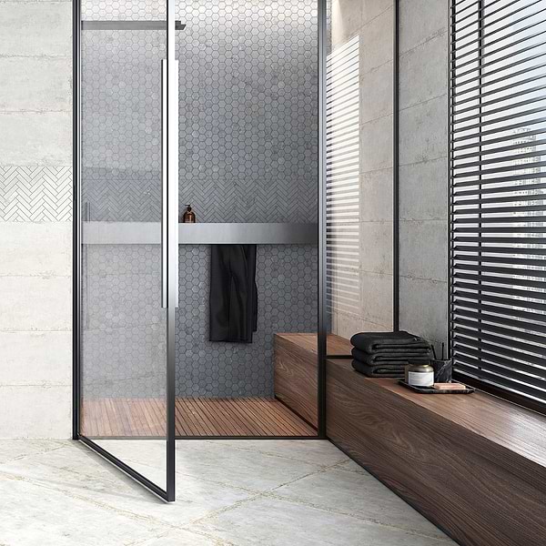 Portrait Ocean Blue 2" Hexagon Matte Porcelain Mosaic Tile