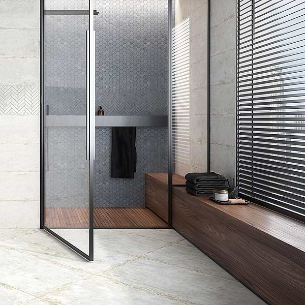 Portrait Ocean Blue 1x4 Herringbone Matte Porcelain Mosaic Tile
