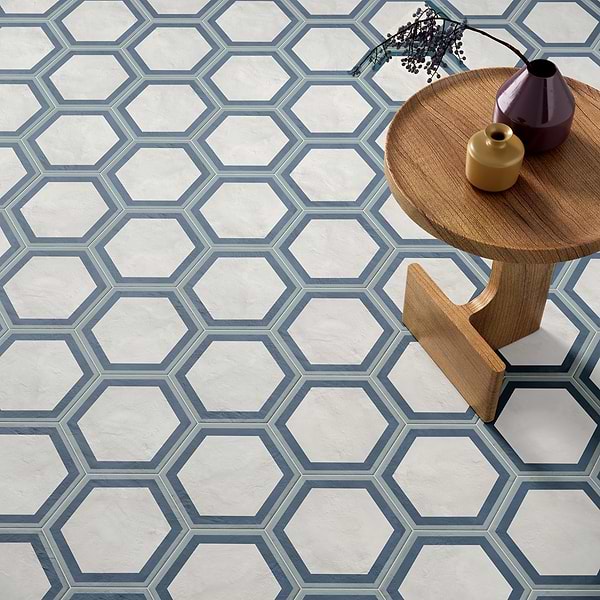 Ava Deco Ocean Cielo 8" Hexagon Matte Porcelain Tile
