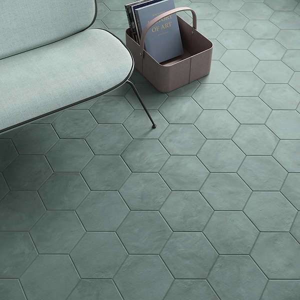 Ava Green Cielo 8" Hexagon Matte Porcelain Tile