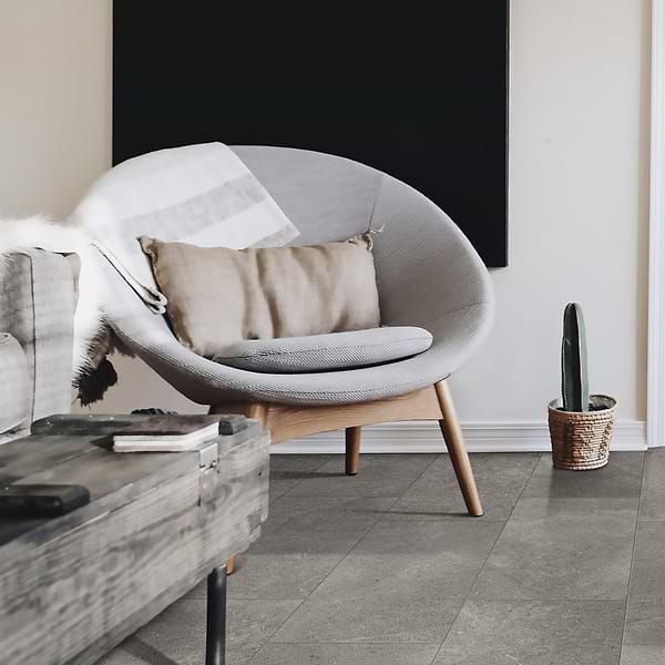 Sample-New Rock Fossil Dark Gray Limestone Look Matte Porcelain Tile