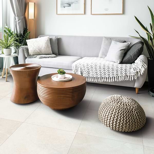Sample-New Rock Perla White Limestone Look Matte Porcelain Tile