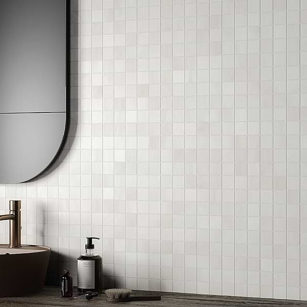 Clay Calm White 2x2 Matte Porcelain Mosaic