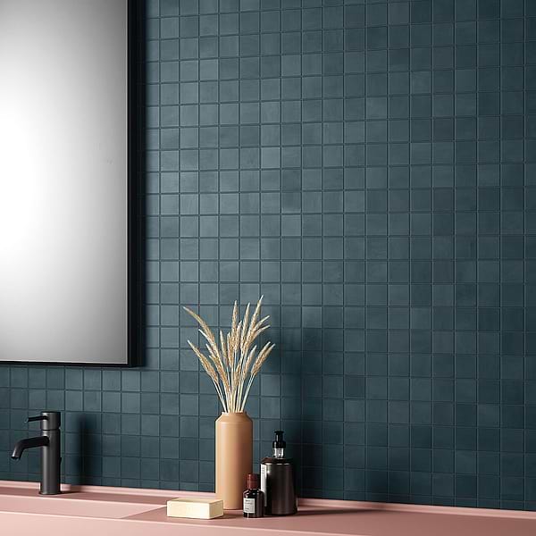 Clay Karma Blue 2x2 Matte Porcelain Mosaic