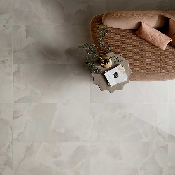 Harmonyx Vanilla White 24x48 Onyx Look Polished Porcelain Tile