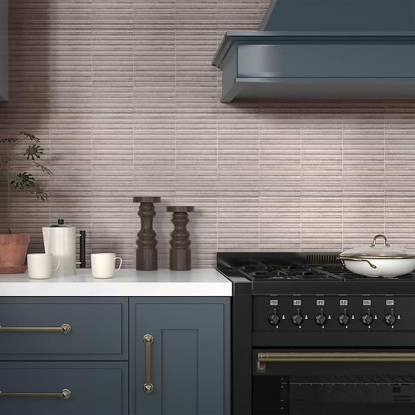 Curve Fluted Gray 6x12 3D Glossy Ceramic Tile
