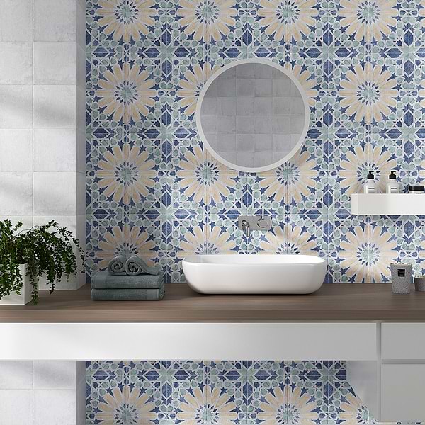 Alesso Deco Marla Multicolor 8x8 Matte Porcelain Tile
