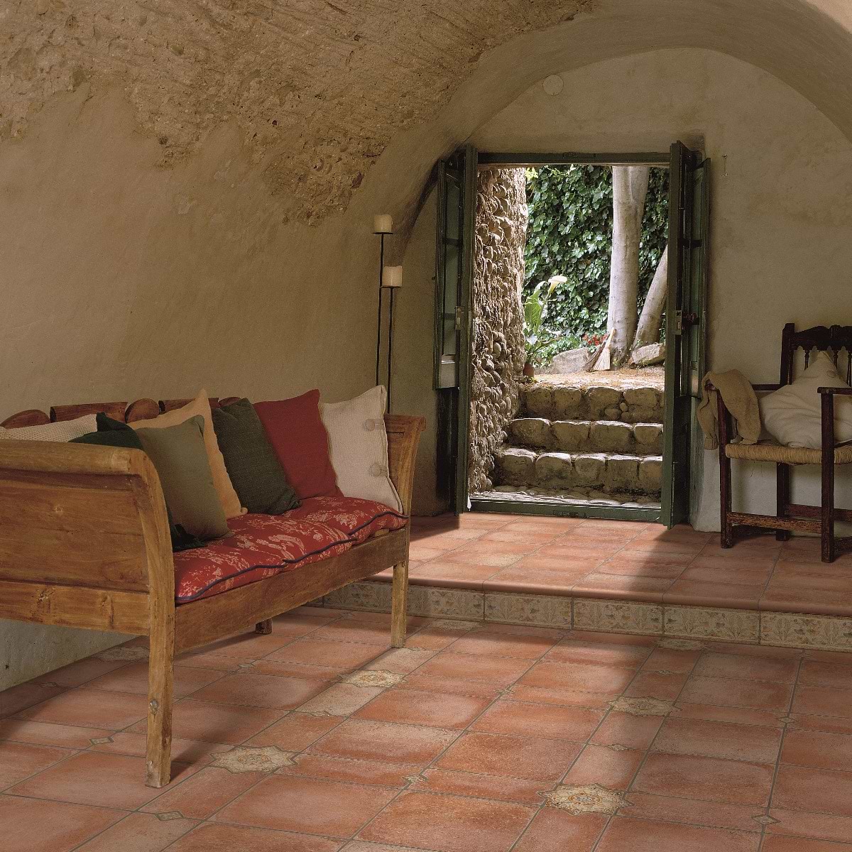 Burgos Terracotta Brick Matte Porcelain Stair Tread