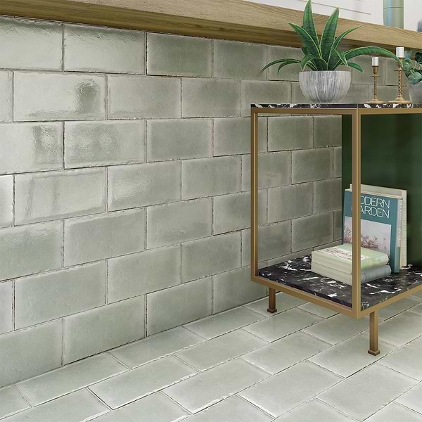 Jamesport Sage Green 6"x12" Glossy Porcelain Subway Tile