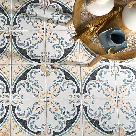Saltillo Lotus Multicolor 9x9 Matte Porcelain Tile