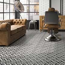 Bella Mori White & Black Encaustic 9x9 Matte Porcelain Tile