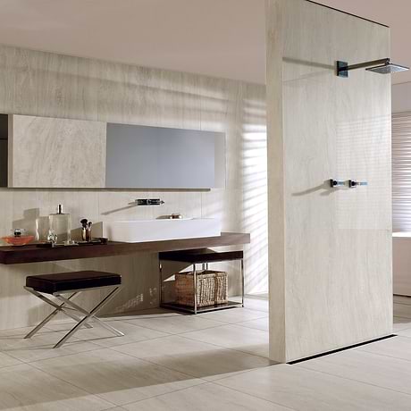 Lumar Travertino Crema Beige 24x48 Travertine Look Matte Porcelain Tile