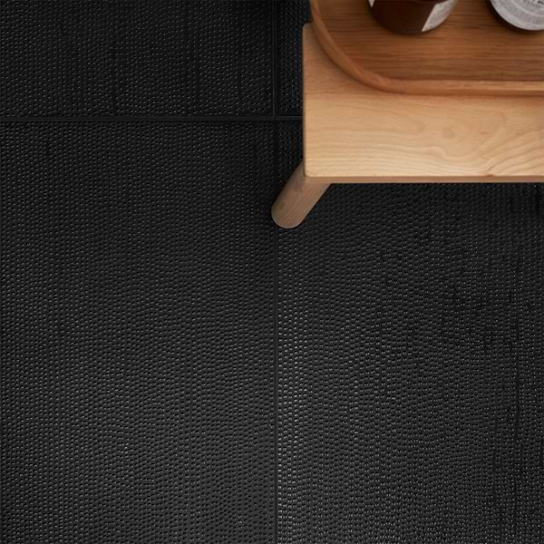 Rethink Decoro Leather Black 12x24 Textured Matte Porcelain Tile