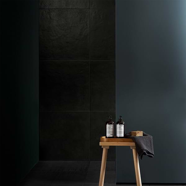 Rethink Leather Black 24x24 Matte Porcelain Tile