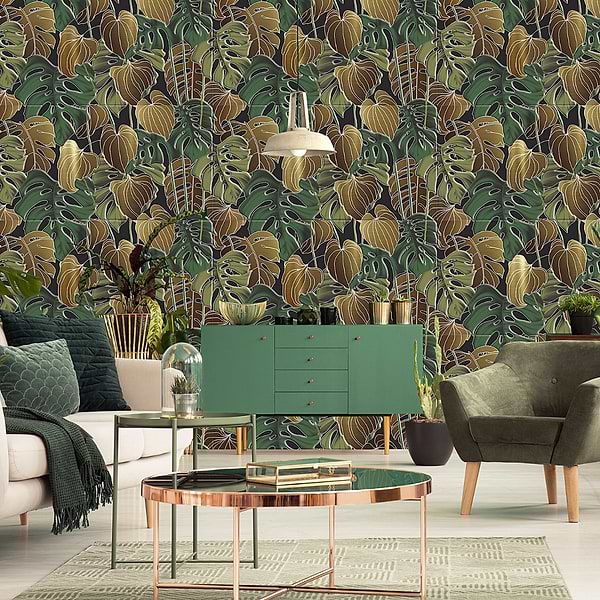 Tropez Foliage Oro Multicolor 24x48 Artisan Decor Porcelain Tile
