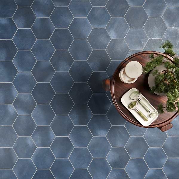 Sasha Hex Chiazza Marino 6" Matte Porcelain Hexagon Tile