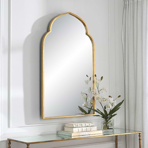 Rialto Kasbah Gold 22x38" Framed Arched Mirror