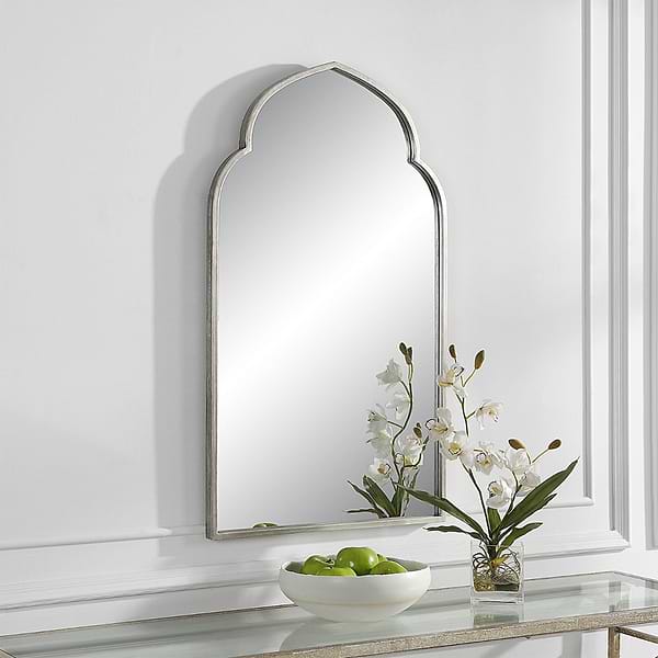 Rialto Kasbah Silver 22x38" Framed Arched Mirror