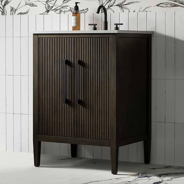 Juelle Chocolate Oak 24" Single Vanity with Cultured Marble Top