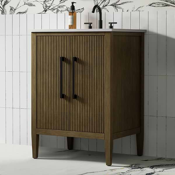 Juelle Hazel Oak 24" Single Vanity with Cultured Marble Top