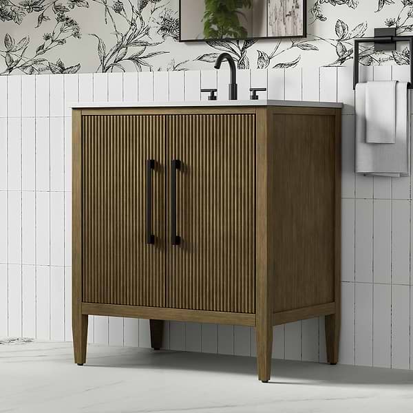 Juelle Hazel Oak 30" Single Vanity with Cultured Marble Top