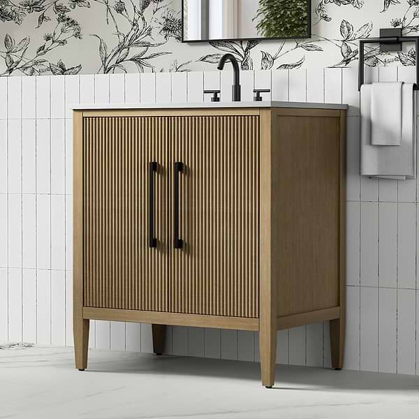 Juelle Honey Oak 30" Single Vanity with Cultured Marble Top