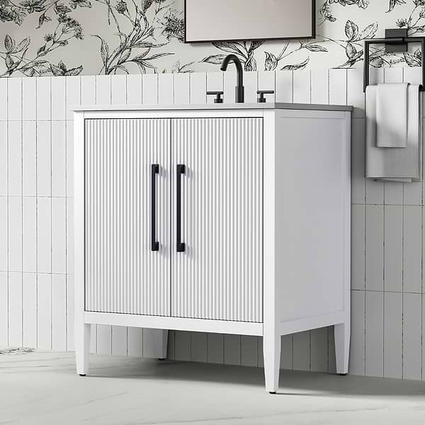 Juelle White 30" Single Vanity with Cultured Marble Top