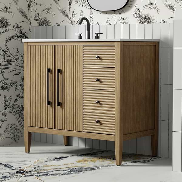 Juelle Honey Oak 36" Single Vanity with Cultured Marble Top