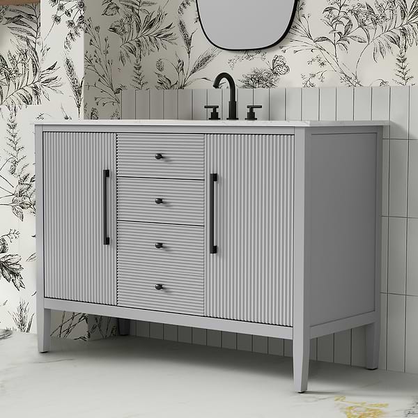 Juelle Gray 48" Single Vanity with Cultured Marble Top