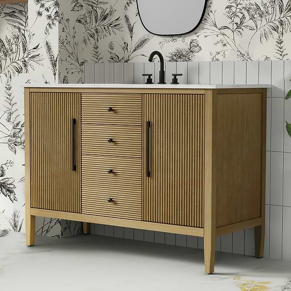 Juelle Honey Oak 48" Single Vanity with Cultured Marble Top