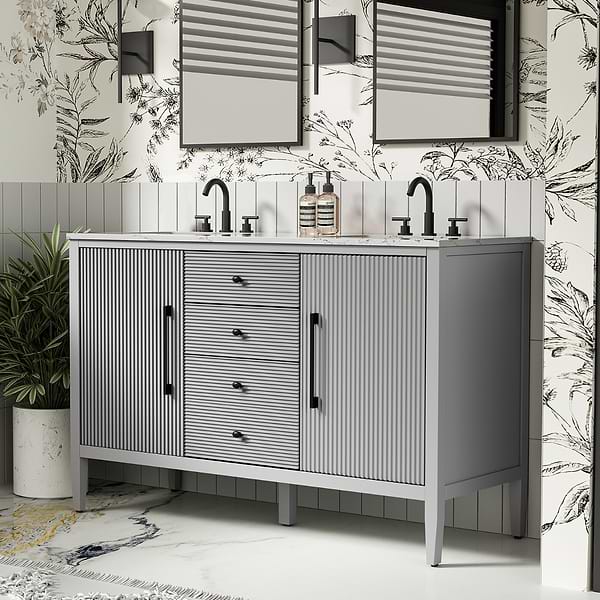 Juelle Gray 54" Double Vanity with Cultured Marble Top